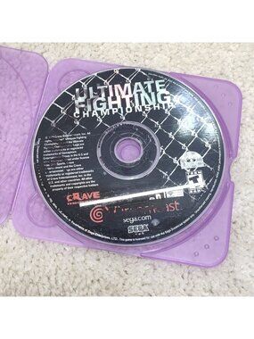 Sega Dreamcast Ultimate Fighting Championship Disc MMA Crave T-40201N Tested VGC